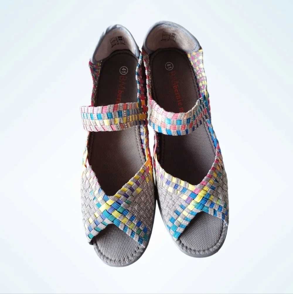 Nwt Bernie Mev Multicolor Wedges Shoes Sz 10